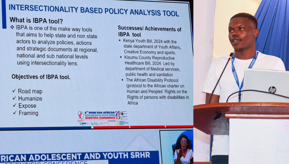 Youth Champion from Kenya presenting the IBPA tool